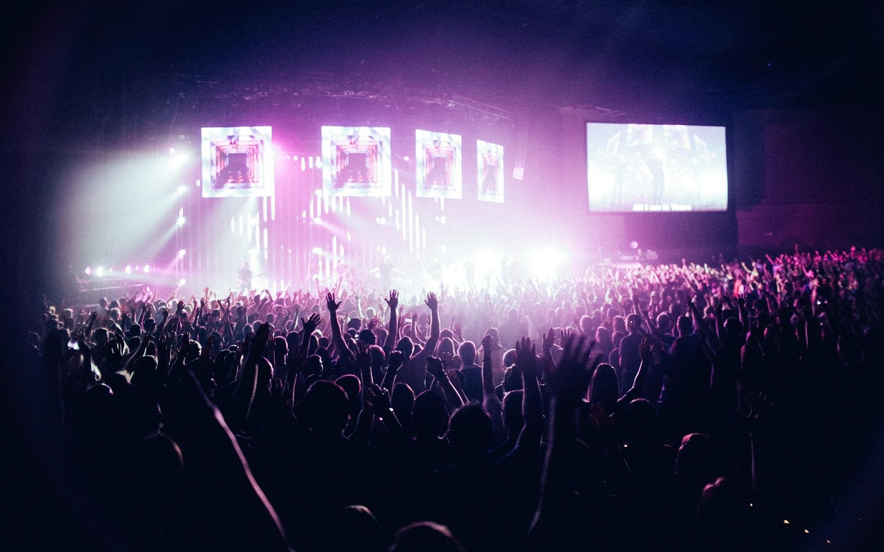 Concert audience during a stadium tour performance